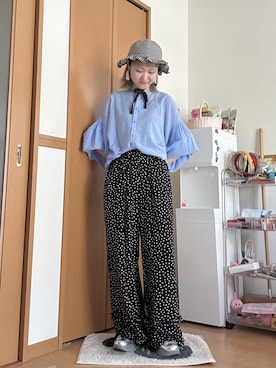 「studio CLIP（スタディオクリップ）のアイテム」を使った、ゆきなさん（レディース・154cm）の夏コーディネート