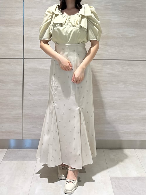 2026春夏新作 刺繍マーメイドスカート