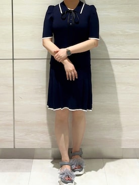 「31 Sons de mode（トランテアン　ソン　ドゥ　モード）のアイテム（ワンピース/ドレス）」を使った、ペリエ千葉店さん（レディース・156cm）の春コーディネート