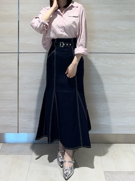 「ステッチ」｜ペリエ千葉店さん（レディース・156cm）の春コーディネート