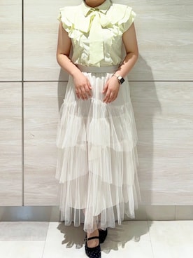 「31 Sons de mode（トランテアン　ソン　ドゥ　モード）のアイテム」を使った、ペリエ千葉店さん（レディース・156cm）の夏コーディネート