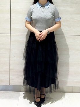 「31 Sons de mode（トランテアン　ソン　ドゥ　モード）のアイテム（スカート）」を使った、ペリエ千葉店さん（レディース・156cm）の夏コーディネート