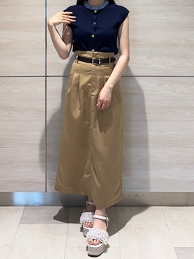 「31 Sons de mode（トランテアン　ソン　ドゥ　モード）のアイテム」を使った、ペリエ千葉店さん（レディース・156cm）の夏コーディネート