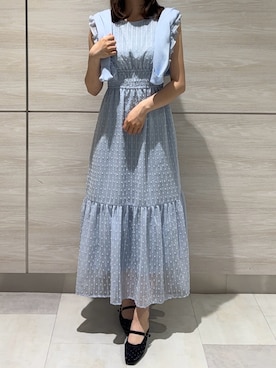 「サックスブルー」｜ペリエ千葉店さん（レディース・156cm）の春コーディネート