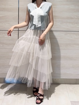 「31 Sons de mode（トランテアン　ソン　ドゥ　モード）のアイテム」を使った、ペリエ千葉店さん（レディース・156cm）の夏コーディネート
