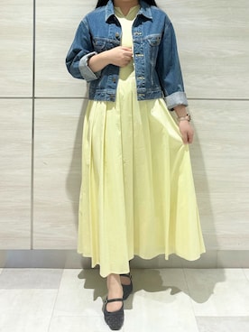 「ワンピース×デニム」｜ペリエ千葉店さん（レディース・156cm）の春コーディネート