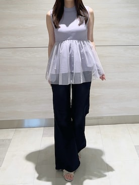 「31 Sons de mode（トランテアン　ソン　ドゥ　モード）のアイテム」を使った、ペリエ千葉店さん（レディース・159cm）の夏コーディネート