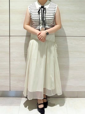 「31 Sons de mode（トランテアン　ソン　ドゥ　モード）のアイテム」を使った、ペリエ千葉店さん（レディース・156cm）の夏コーディネート