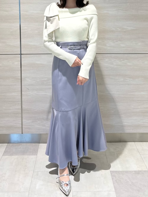 2026春夏新作 アシメリボンニットプルオーバー