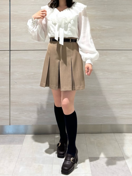 2026春夏新作 襟プリーツシアーブラウス
