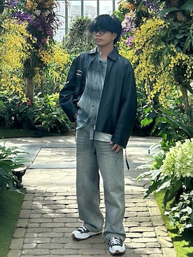 「MASONPRINCE（メイソンプリンス）のPUレザー ブランドロゴ ショルダーバッグ BB2087【MASONPRINCE】（ショルダーバッグ）」を使った、ともやさん（メンズ・163cm）の春コーディネート