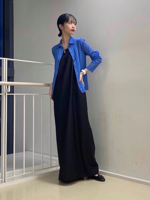 H beauty&youth ワンピース ボウタイミニニットワンピース | NATURAL BEAUTY BASIC