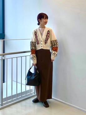 「タイトスカートコーデ」｜「アイテム（ブーツ）」を使った、吉田（yoshida）さん（レディース・156cm）の冬コーディネート