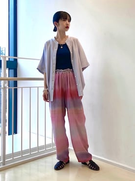 「Steven Alan（スティーブンアラン）のアイテム（サンダル）」を使った、吉田（yoshida）さん（レディース・156cm）の春コーディネート