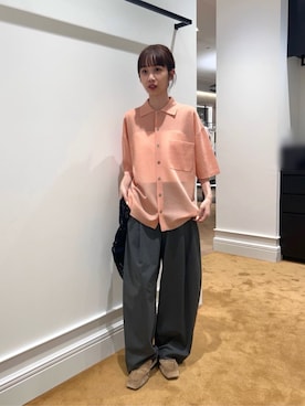 「BEAUTY&YOUTH UNITED ARROWS(ビューティーアンドユースユナイテッドアローズ)のコットン ベア天竺 バンドゥ(キャミソール、ホワイト系)」を使った、吉田(yoshida)さん(レディース・156cm)の春コーディネート