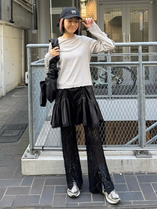 Candy Stripper パンツ SATIN GATHER SKIRT LAYERED レディース