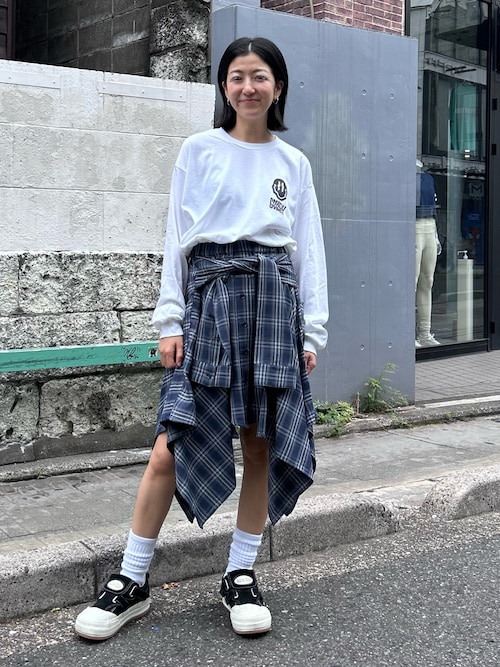 candy stripper スカート ボトムス Candy Stripper スカート CHECK SHIRT WRAP : ZOZOTOWN Yahoo!店