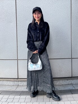 「FREE'S MART（フリーズマート）のアイテム（帽子）」を使った、chiyoさん（レディース・155cm）の冬コーディネート