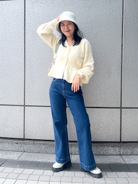 「FREE'S MART（フリーズマート）のアイテム（帽子）」を使った、chiyoさん（レディース・155cm）の秋コーディネート