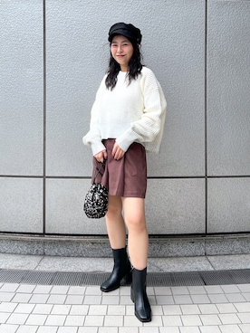 「FREE'S MART（フリーズマート）のアイテム（ブーツ）」を使った、chiyoさん（レディース・155cm）の冬コーディネート