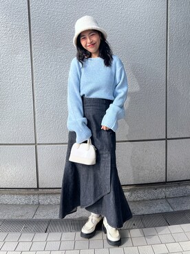「FREE'S MART（フリーズマート）のアイテム（帽子）」を使った、chiyoさん（レディース・155cm）の冬コーディネート