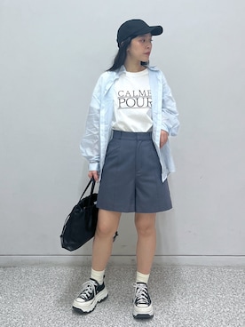 「FREE'S MART（フリーズマート）のアイテム（帽子）」を使った、chiyoさん（レディース・155cm）の春コーディネート
