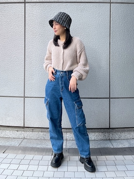「FREE'S MART（フリーズマート）のアイテム（帽子）」を使った、chiyoさん（レディース・155cm）の秋コーディネート