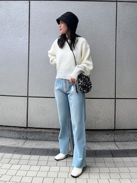 「FREE'S MART（フリーズマート）のアイテム（帽子）」を使った、chiyoさん（レディース・155cm）の冬コーディネート
