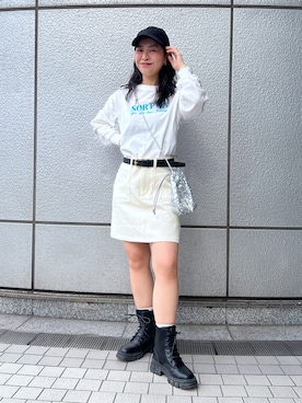 「FREE'S MART（フリーズマート）のアイテム（帽子）」を使った、chiyoさん（レディース・155cm）の冬コーディネート