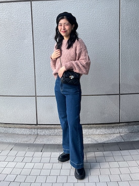「FREE'S MART（フリーズマート）のアイテム（帽子）」を使った、chiyoさん（レディース・155cm）の冬コーディネート