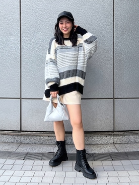 「FREE'S MART（フリーズマート）のアイテム（帽子）」を使った、chiyoさん（レディース・155cm）の秋コーディネート