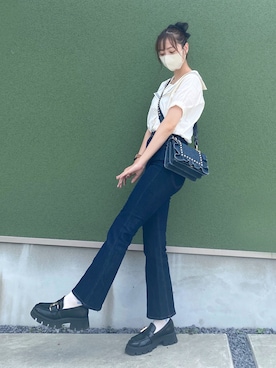 「F i.n.t（フィント）のアイテム（パンツ）」を使った、和田瞳さん（レディース・161cm）の秋コーディネート