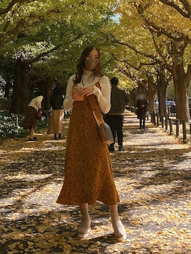 「紅葉コーデ」｜「アイテム（ワンピース/ドレス）」を使った、和田瞳さん（レディース・161cm）の秋コーディネート