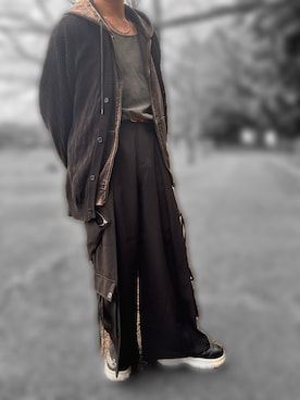 「アイテム（タンクトップ、ブルー系）」を使った、8apple8さん（メンズ・173cm）の秋コーディネート