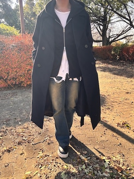 「アイテム（チェスターコート）」を使った、8apple8さん（メンズ・173cm）の秋コーディネート