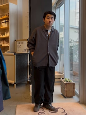 「URBAN RESEARCH DOORS（アーバンリサーチドアーズ）の『XLサイズ/WEB限定/仁村紗和さん着用』『UR TECH 200日ニット』シャツ カーディガン（カーディガン/ボレロ）」を使った、haya1060さん（メンズ・164cm）の秋コーディネート