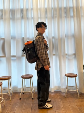 「Lee（リー）のアイテム」を使った、堂免祐太さん（メンズ・171cm）の夏コーディネート
