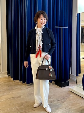 「アイテム（ストール/ショール）」を使った、TAKAGIさん（レディース・164cm）の秋コーディネート
