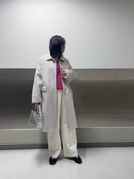 「おでかけコーデ」｜「アイテム（ステンカラーコート）」を使った、shiho.hさん（レディース・158cm）の秋コーディネート