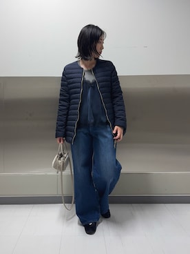 「アイテム（ダウンジャケット/コート）」を使った、春川 紫帆さん（レディース・158cm）の秋コーディネート