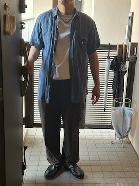 「アイテム（スラックス）」を使った、hidekun23さん（メンズ・168cm・40代）の夏コーディネート