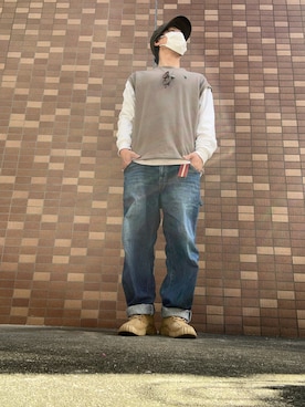 「GU（ジーユー）のアイテム（帽子）」を使った、hidekun23さん（メンズ・168cm）の冬コーディネート