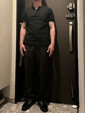 「黒コーデ」｜「アイテム（ローファー）」を使った、hidekun23さん（メンズ・168cm）の秋コーディネート