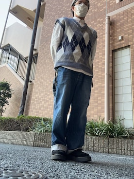 「アイテム（キャスケット）」を使った、hidekun23さん（メンズ・168cm）の冬コーディネート