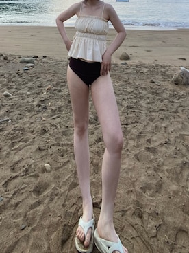 「OOFOS（ウーフォス）のアイテム」を使った、 asukaさん（骨格ナチュラル・レディース・172cm）の夏コーディネート