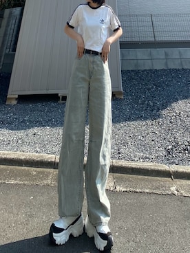 「アイテム（Tシャツ/カットソー）」を使った、 asukaさん（レディース・172cm）の夏コーディネート