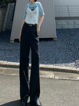 「アイテム（ローファー）」を使った、 asukaさん（レディース・172cm）の夏コーディネート