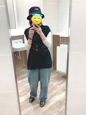 「Shine（シャイン）のアイテム（パンツ）」を使った、春休みさん（レディース・157cm）の秋コーディネート