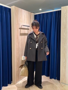 「アイテム（ピーコート）」を使った、kotani.さん（レディース・165cm）の冬コーディネート