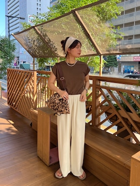 「アイテム（Tシャツ/カットソー）」を使った、kotani.さん（レディース・165cm）の夏コーディネート